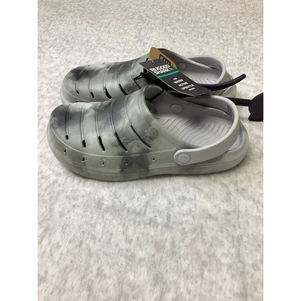 Rugged Shark Kids Grey Marble EVA Clogs Water Shoes Size 3 NWT